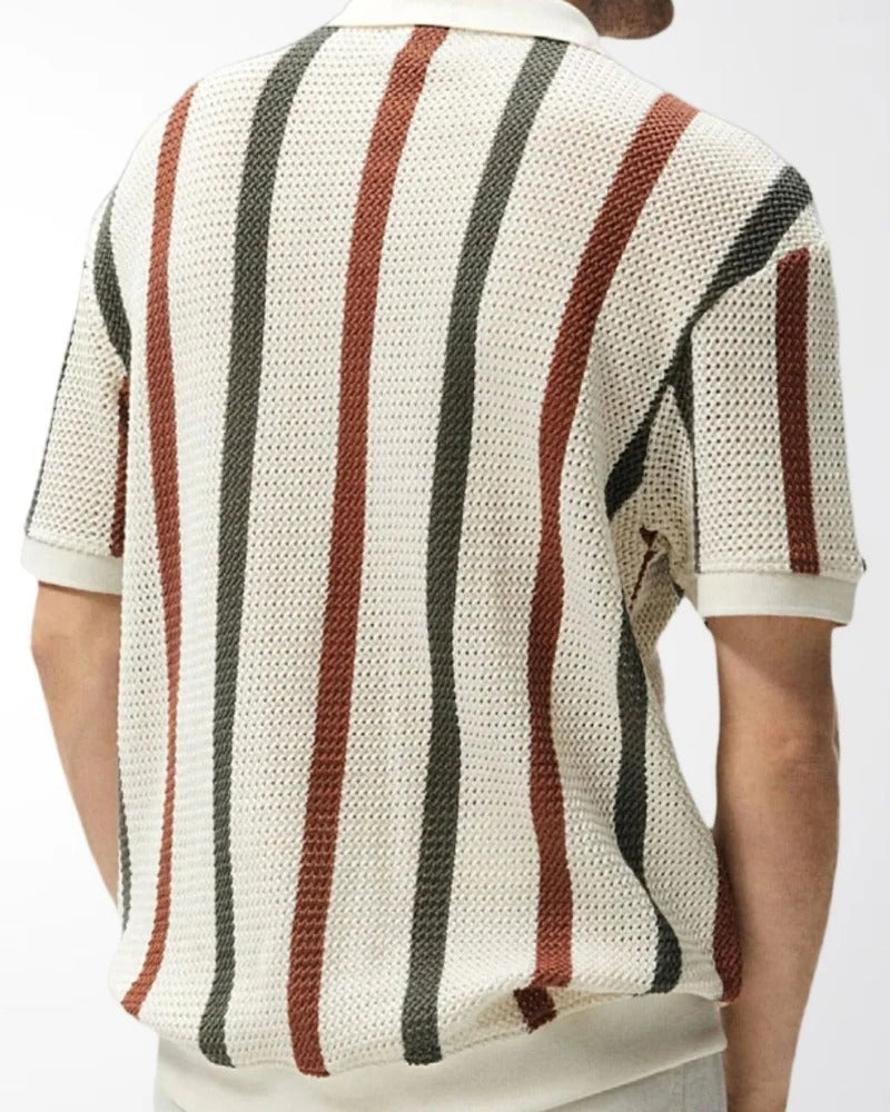 Diamond Elowa Knit Stripe Polo