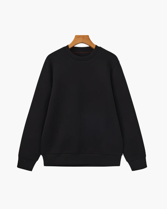 Klassisches Modal-Mix Rundhals-Sweatshirt