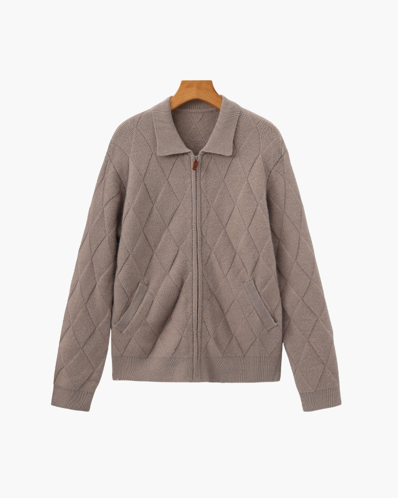 Heritage Diamant-Strick Zip-Cardigan