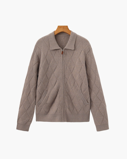 Heritage Diamant-Strick Zip-Cardigan