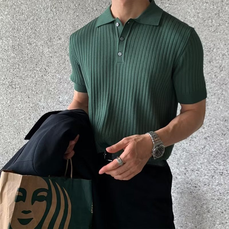 BUSAN Strick-Poloshirt