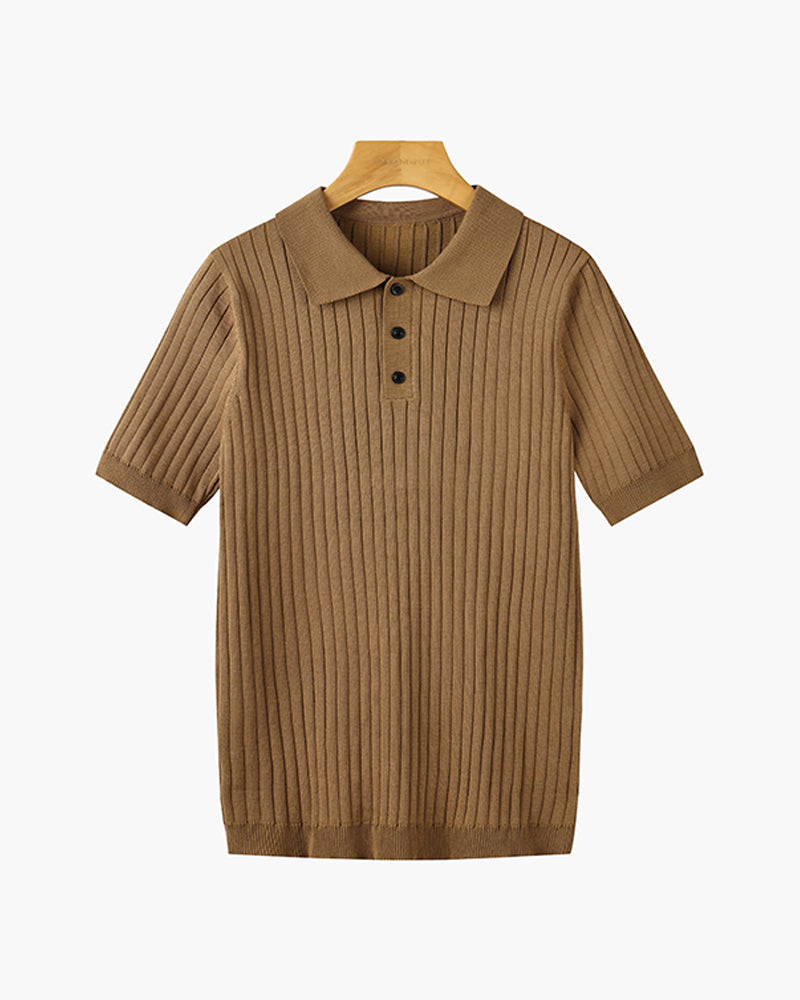 BUSAN Strick-Poloshirt