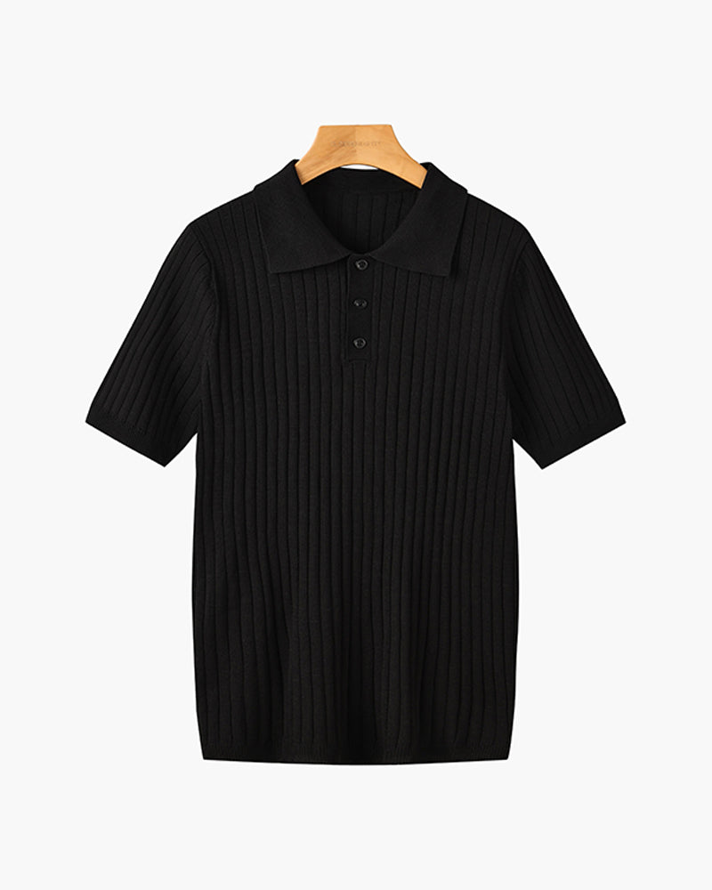 BUSAN Strick-Poloshirt