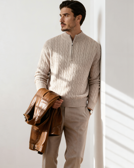 100% Kaschmir Half-Zip